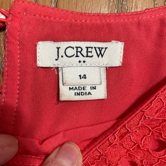 J. Crew Vibrant Red Lace Blouse - Picture 3 of 5